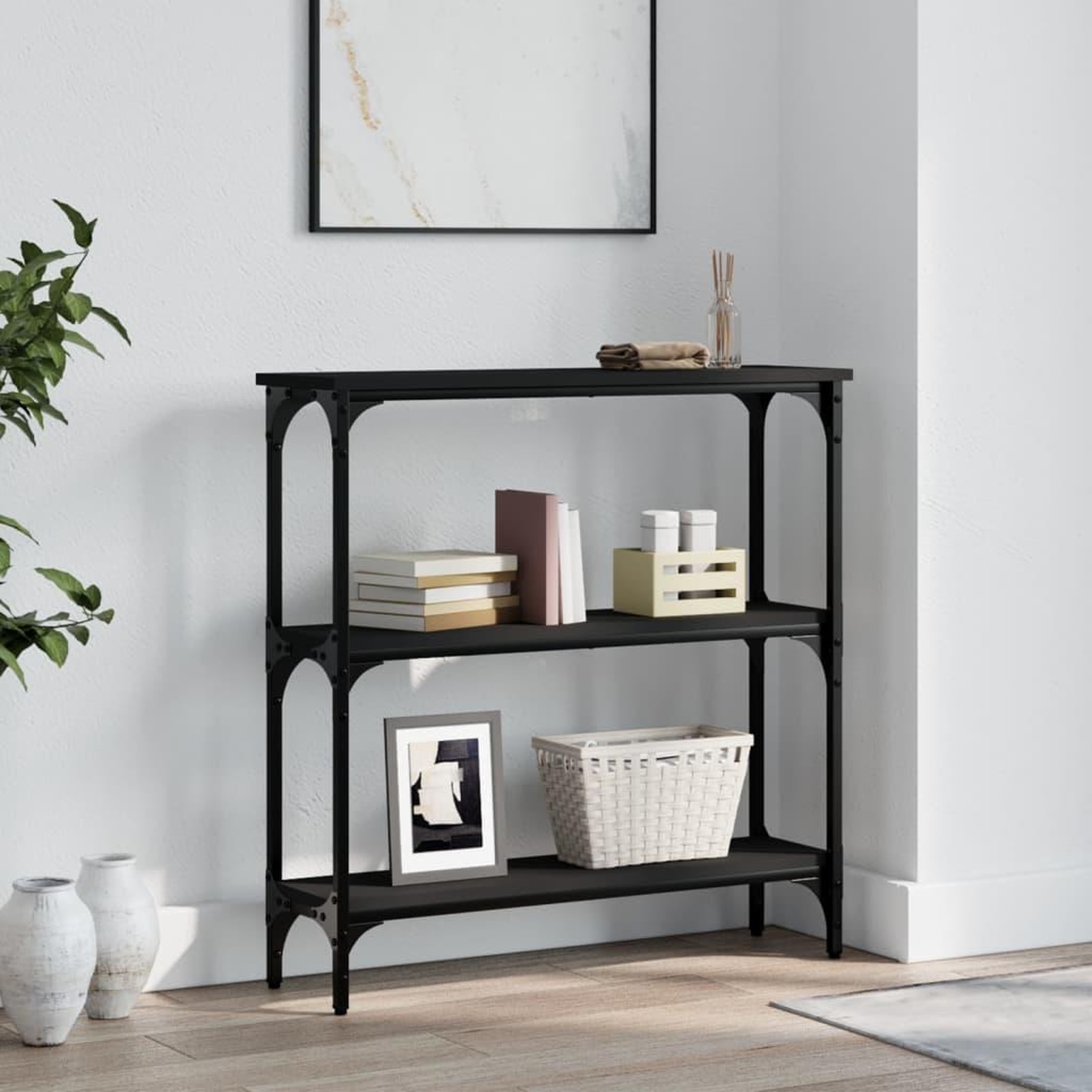 VIDAXL Table console noir 75x22,5x75 cm bois d'ingenierie