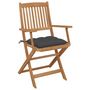 Voir la diapositive 3 : VIDAXL Chaises pliables de jardin lot de 8 avec coussins Bois d'acacia