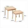 Voir la diapositive 4 : FIVE Ensemble de 2 tables à café gigognes effet bois naturel ABANA - Beige