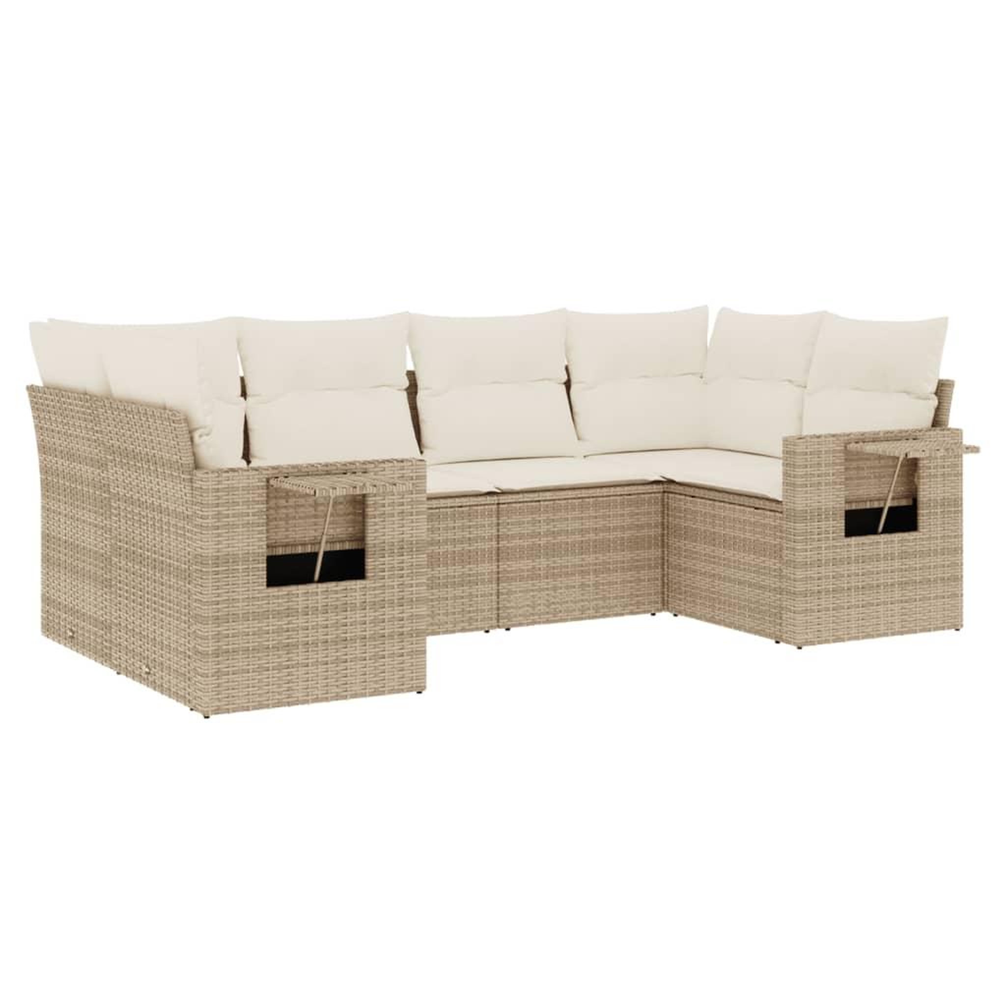 Voir la diapositive 2 : VIDAXL Salon de jardin avec coussins 6 pcs beige resine tressee