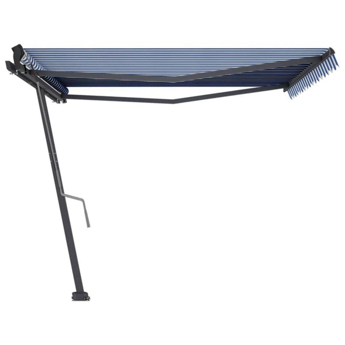 VIDAXL Auvent manuel retractable sur pied 400x300 cm Bleu et blanc