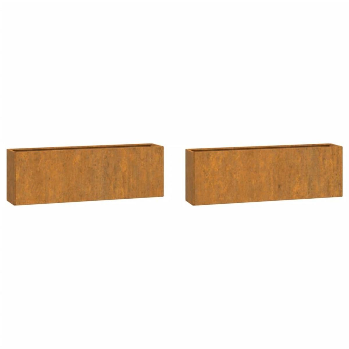 VIDAXL Jardinieres murales 2 pcs Rouille Acier corten 53x10x17 cm
