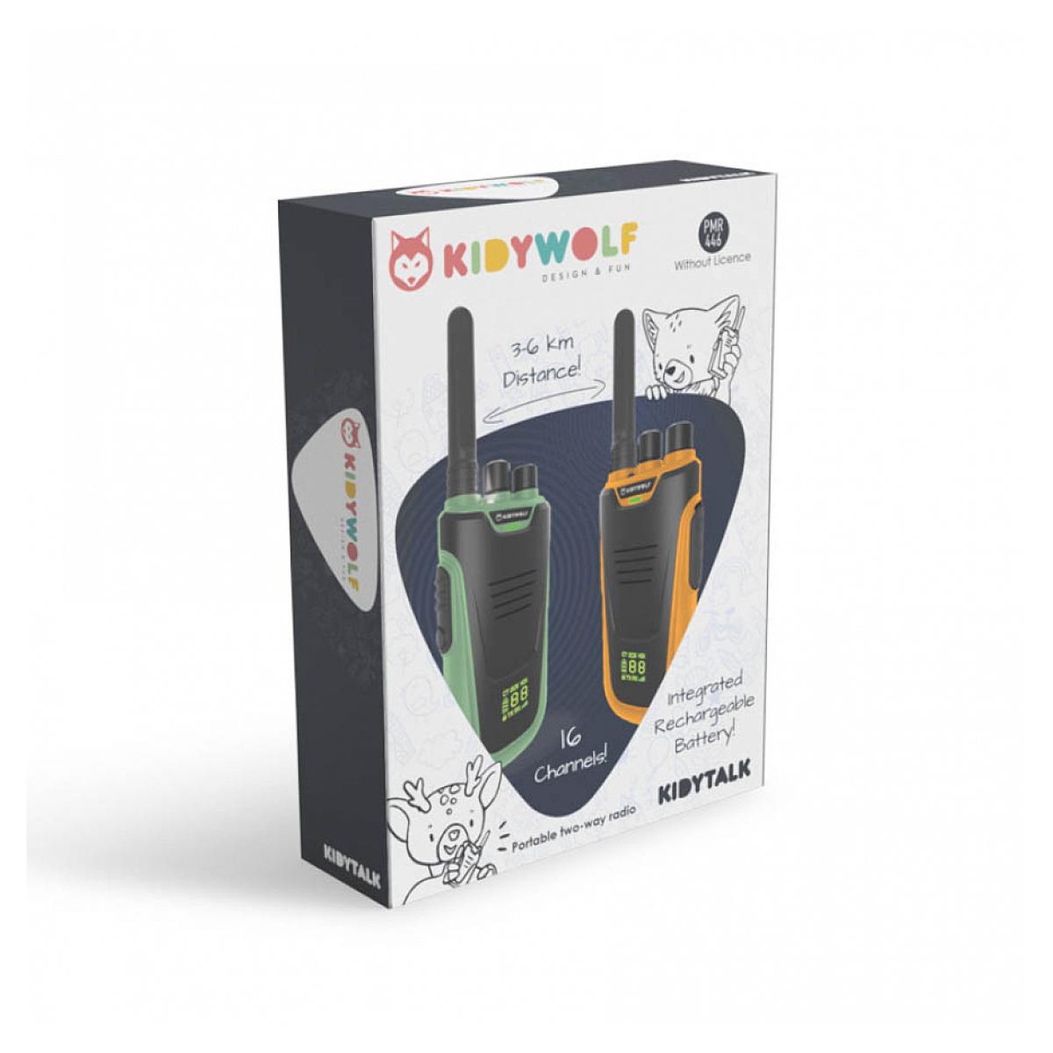 KIDYWOLF Kidytalk - talkie walkie jaune et vert