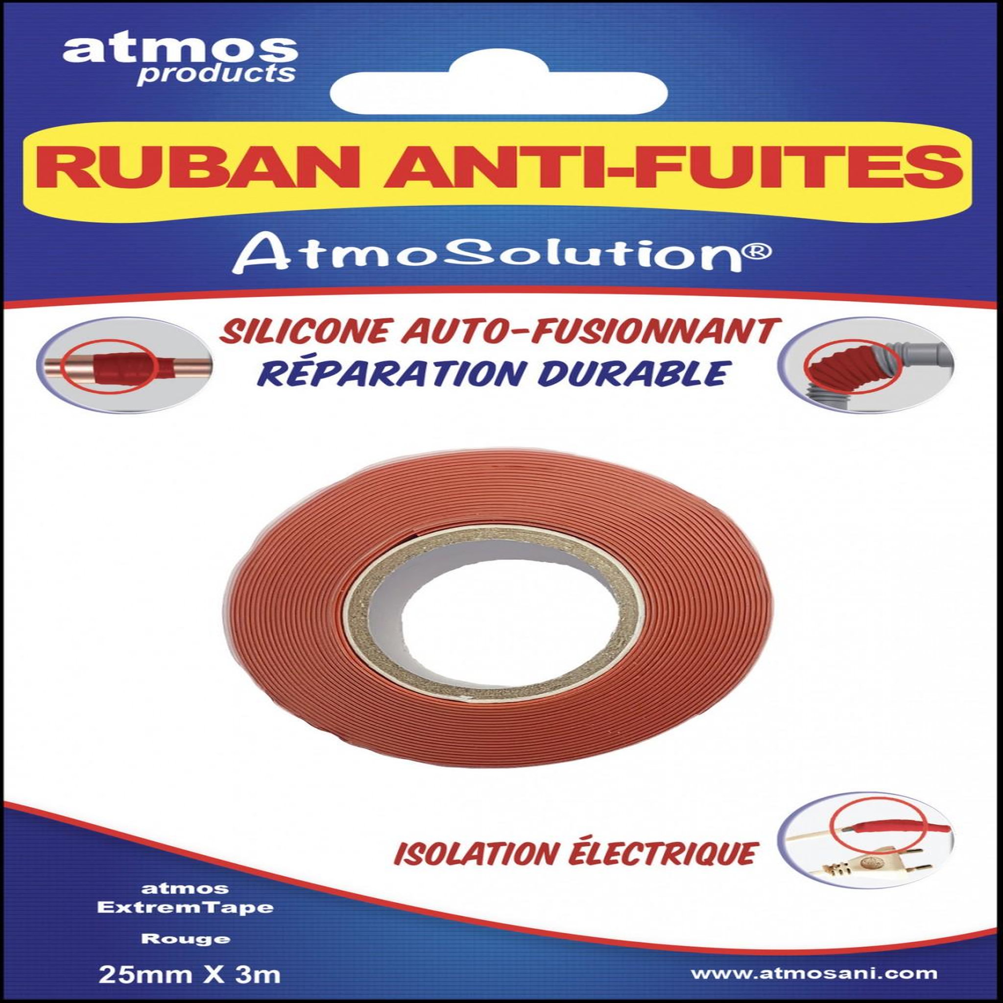 CENTRALE BRICO Ruban de réparation rouge ATMOS