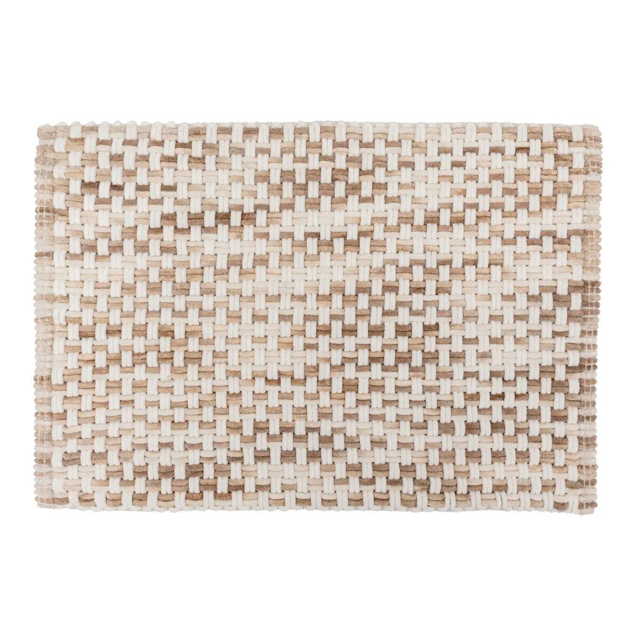 FIVE Tapis de bain tressé en coton  dégradé  50x75cm taupe