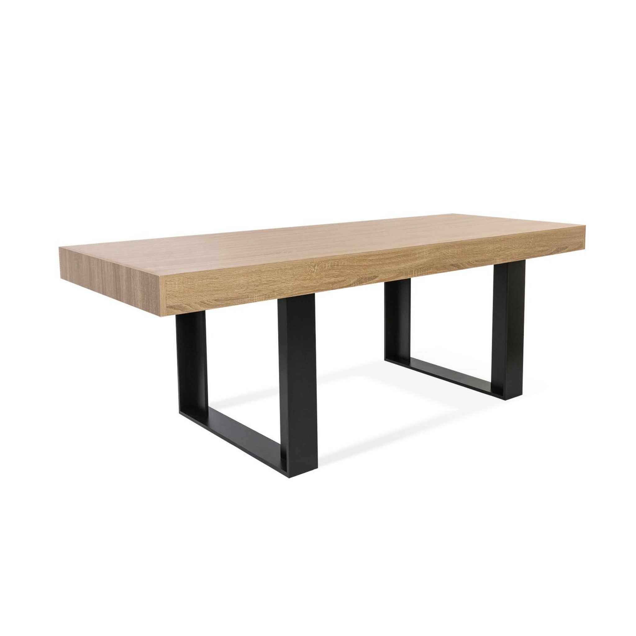 ID MARKET Table à manger rectangle phoenix 8 personnes bois et noir 200 cm