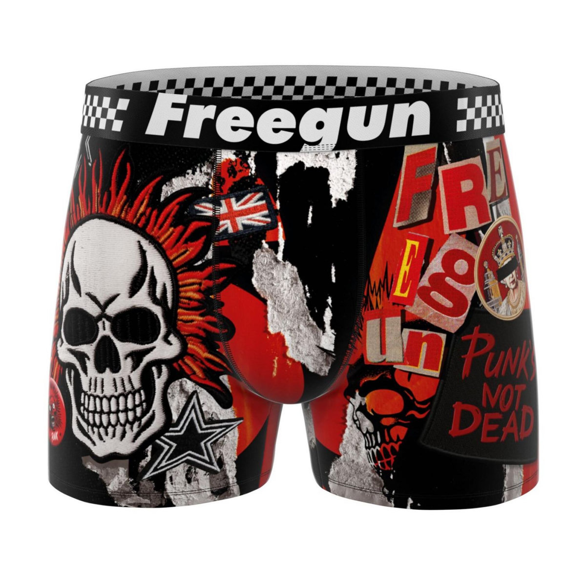 FREEGUN Lot de 4 boxers homme Rock Da Summer