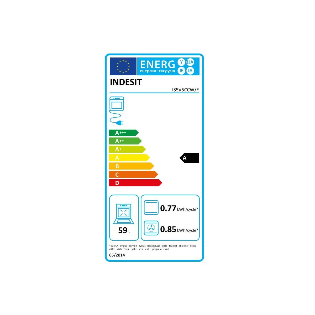 Indesit Cuisinière vitrocéramique 59l 4 feux blanc - IS5V5PCWFR