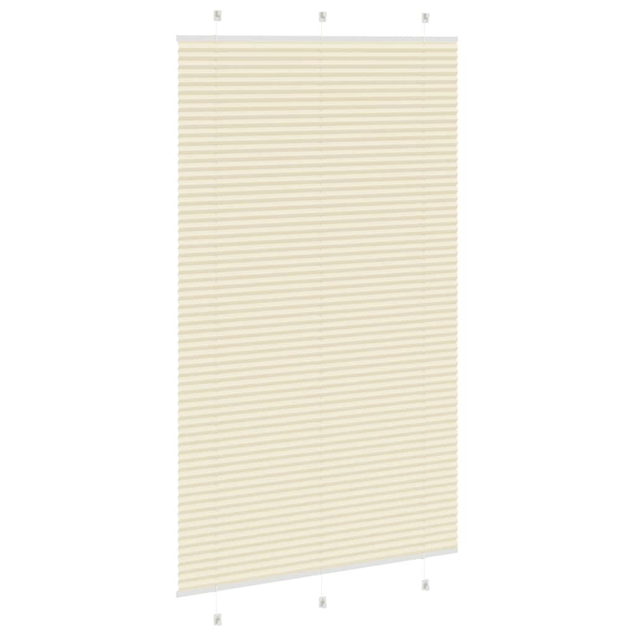 Voir la diapositive 4 : VIDAXL Store plisse creme 120x200cm largeur du tissu 119,4cm polyester