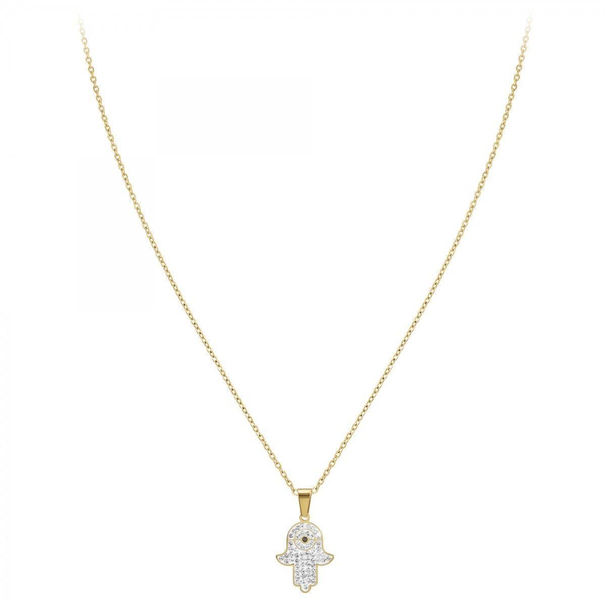 SC BOHEME Collier main de Fatma par SC Bohème orné d'un véritable diamant noir