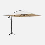 SWEEEK Parasol déporté carré 3x3m Hardelot , mat excentré, 8 baleines, toile 180g déperlante. Coloris disponibles : Vert