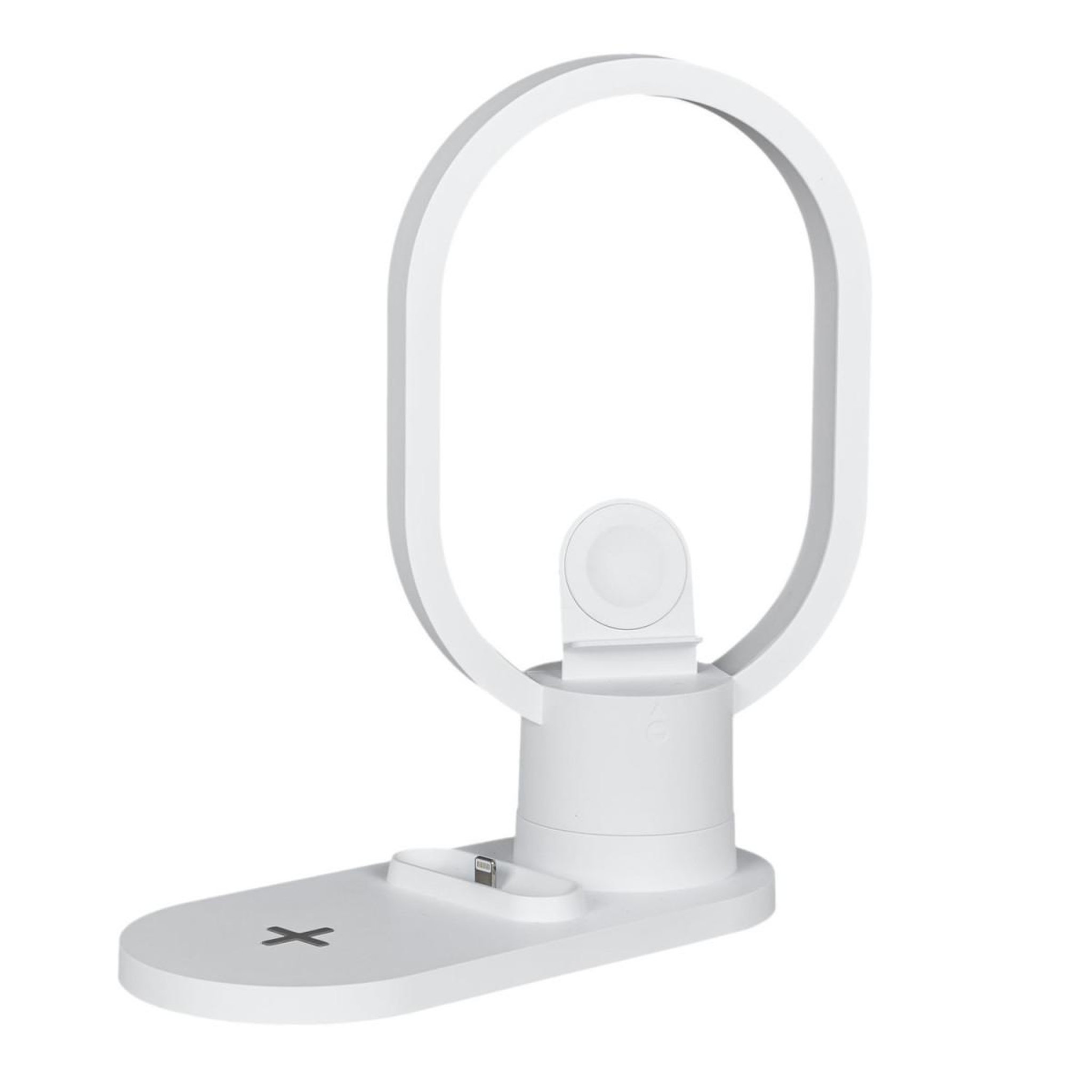 Voir la diapositive 2 : The Home Deco Factory Lampe led & support de charge  3 en 1  20cm blanc