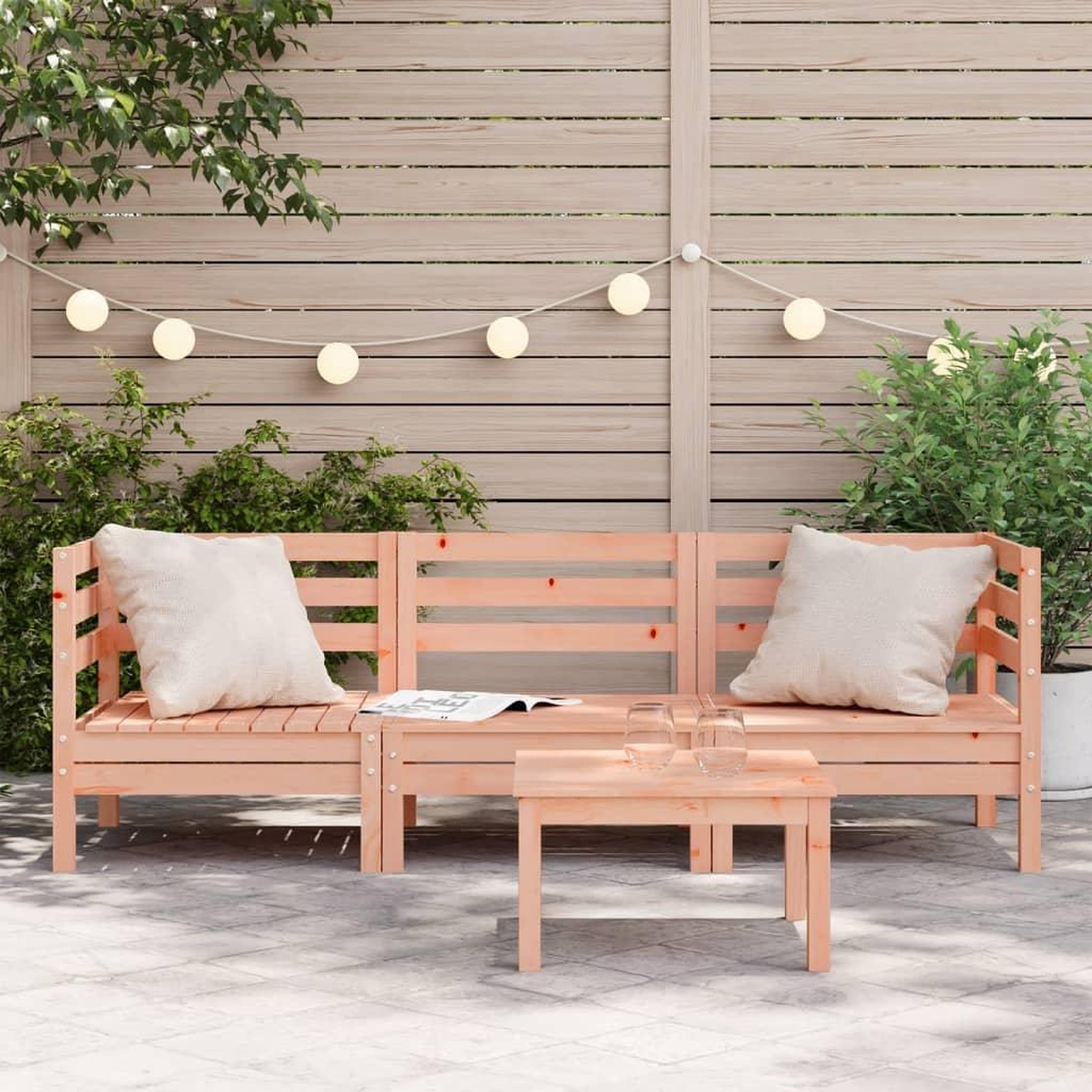 Voir la diapositive 3 : VIDAXL Canape de jardin 3 places bois massif de douglas