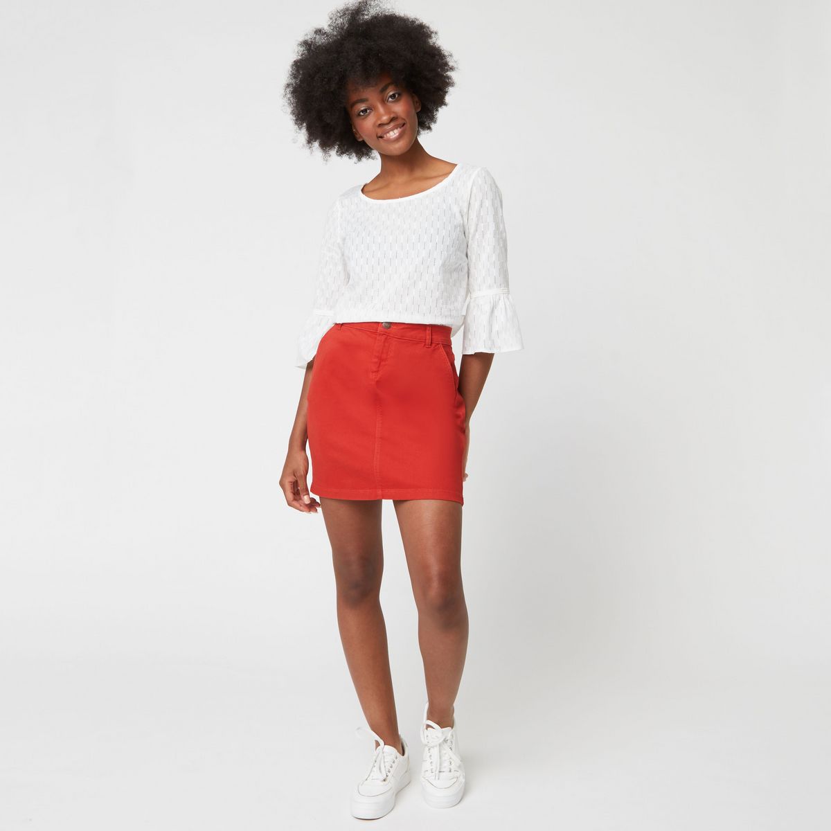 INEXTENSO Jupe droite orange femme