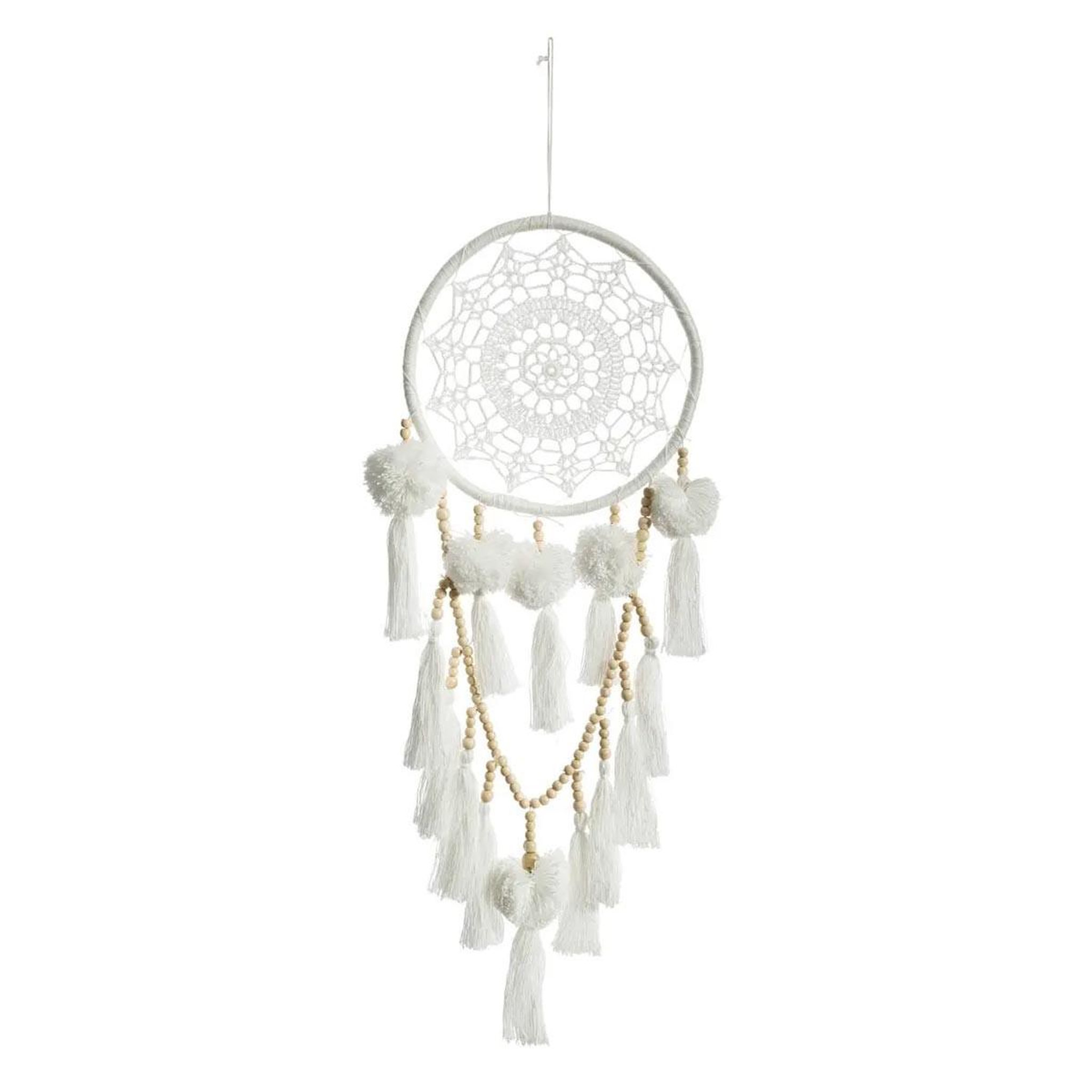 ATMOSPHERA Attrape rêves en polyester  été  56cm blanc