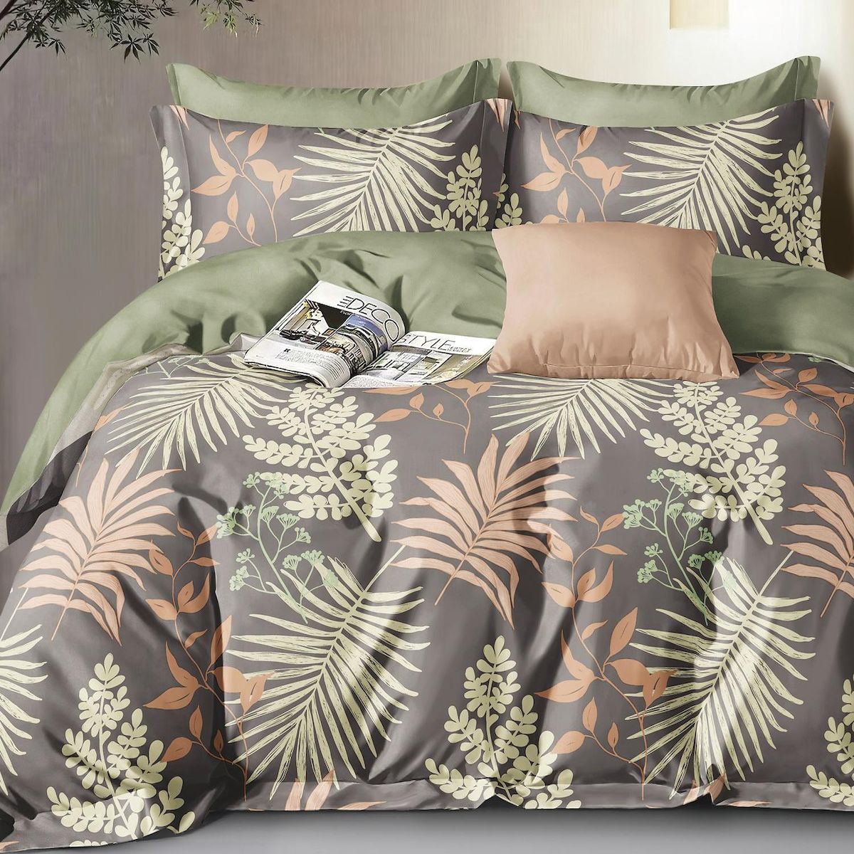 Home collection Parure housse de couette 100 % percale de coton 80 fils Téralis