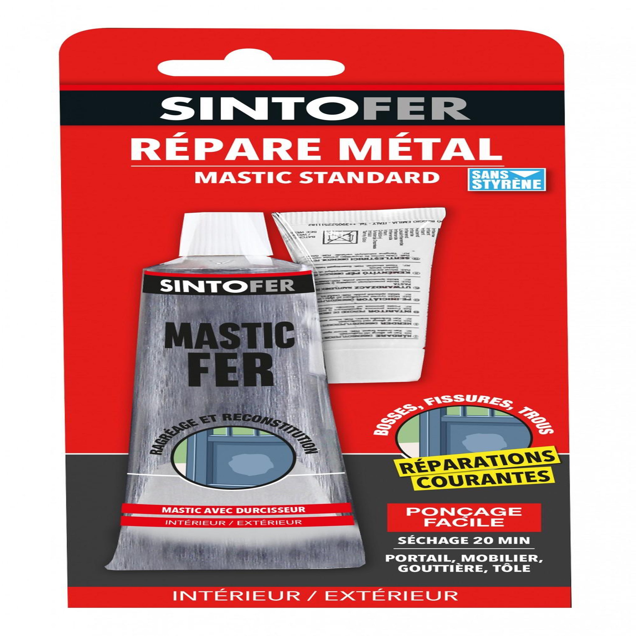 CENTRALE BRICO Mastic et durcisseur Sinto fer SINTO, mastic 115 g + durcis 10 gr
