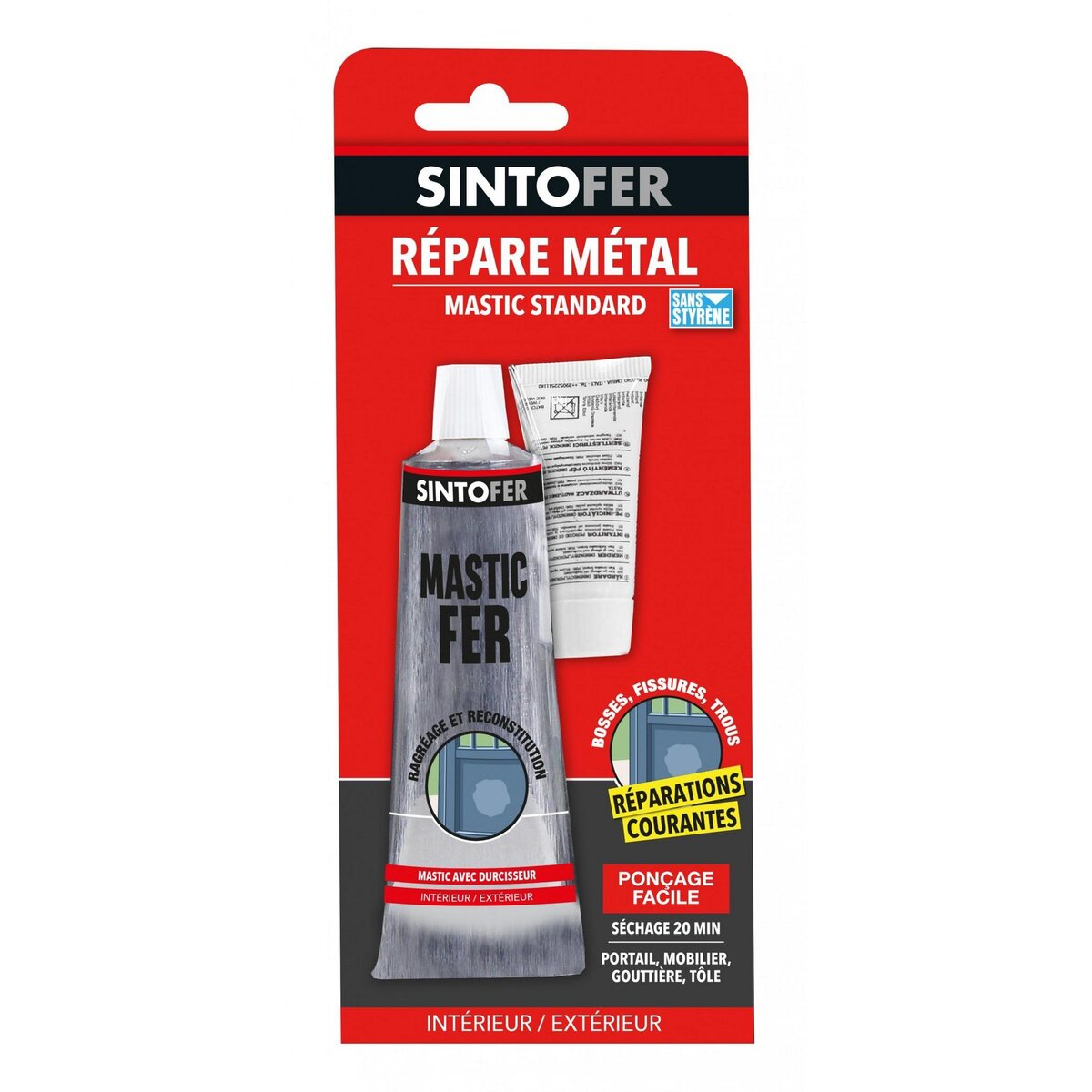 CENTRALE BRICO Mastic et durcisseur Sinto fer SINTO, mastic 115 g + durcis 10 gr
