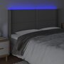 Voir la diapositive 4 : VIDAXL Tete de lit a LED Gris 203x16x118/128 cm Similicuir