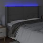 Voir la diapositive 4 : VIDAXL Tete de lit a LED Gris 203x16x118/128 cm Similicuir