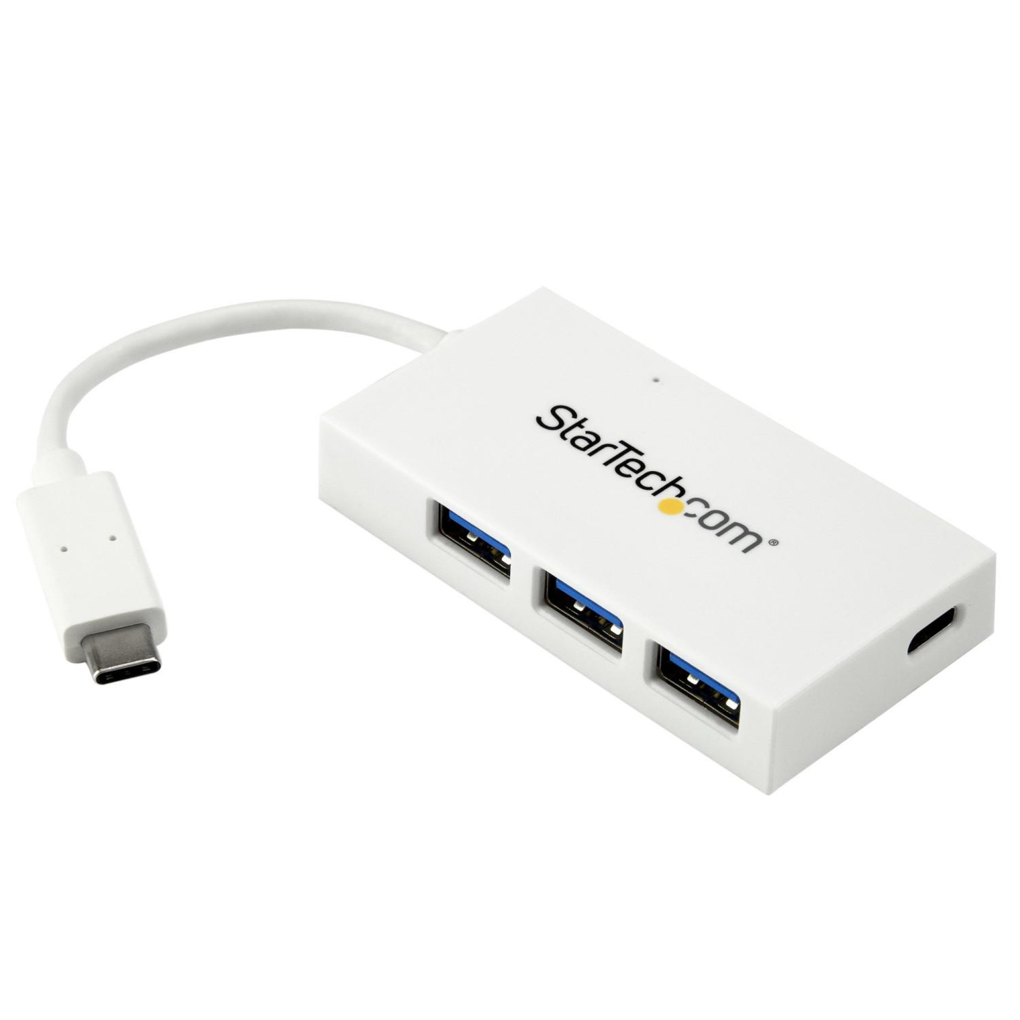 Voir la diapositive 2 : Startech Hub USB StarTech 4 ports USB-C blanc