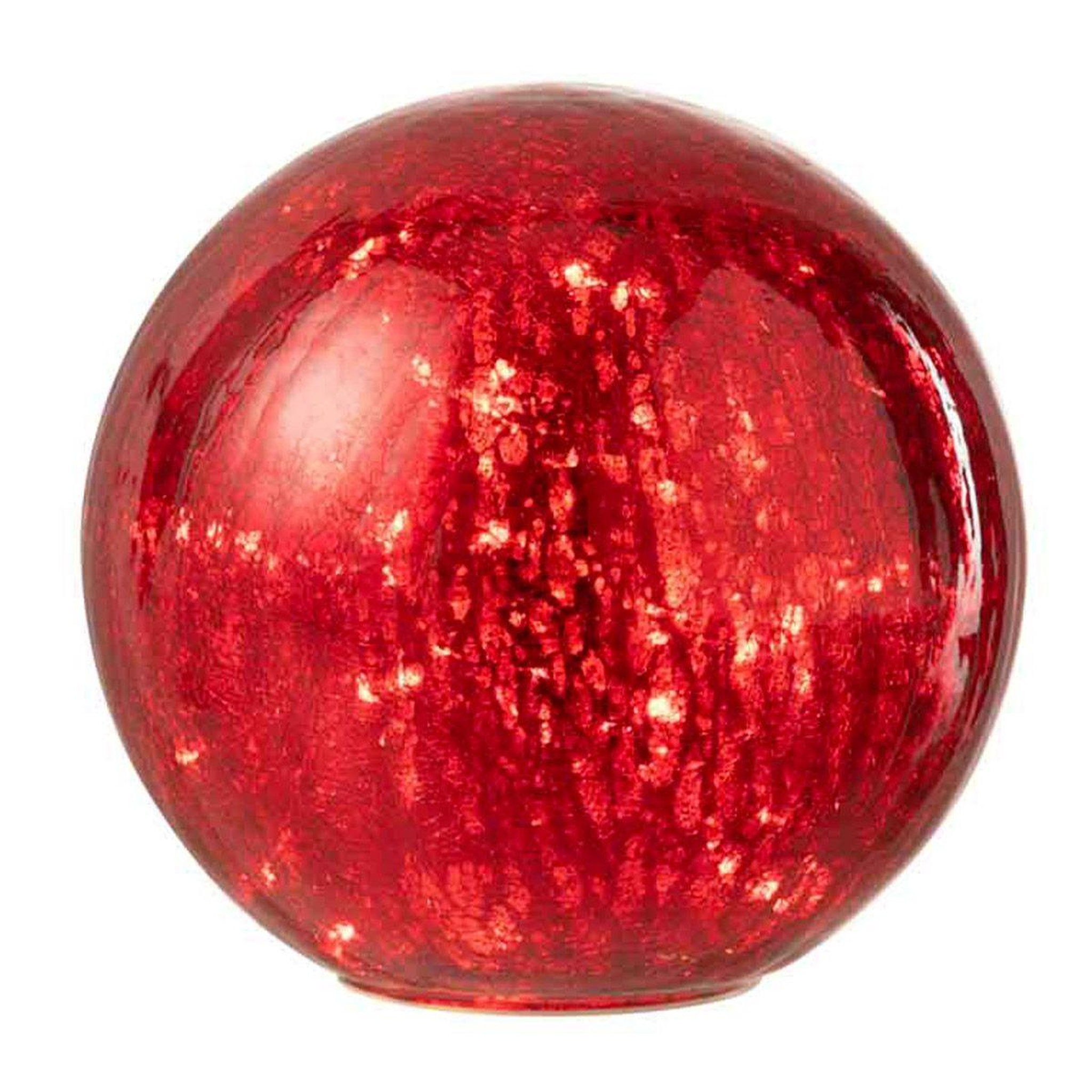 Voir la diapositive 2 : J-LINE Boule en verre led déco  sazo  20cm rouge
