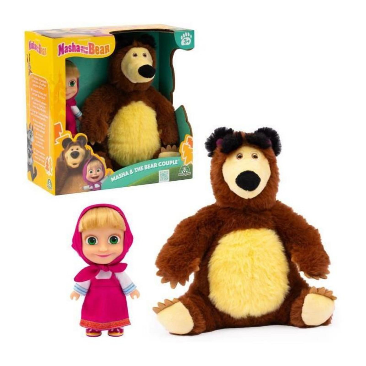 GENERIQUE Coffret poupée et peluche - MASHA AND THE BEAR - Masha 12 cm et Michka 20 cm - a partir de 3 ans - MHA21