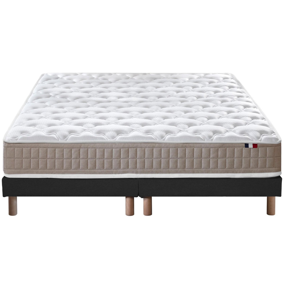 IDLITERIE Ensemble matelas 100% latex 3 zones PURE avec sommier - confort français