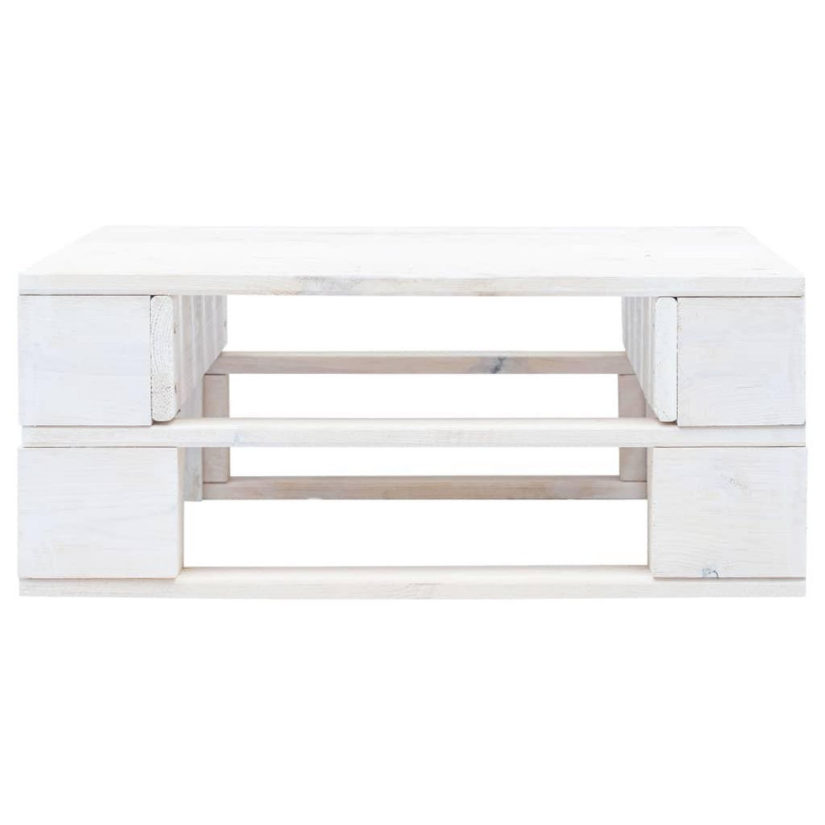 VIDAXL Repose-pied palette de jardin bois blanc