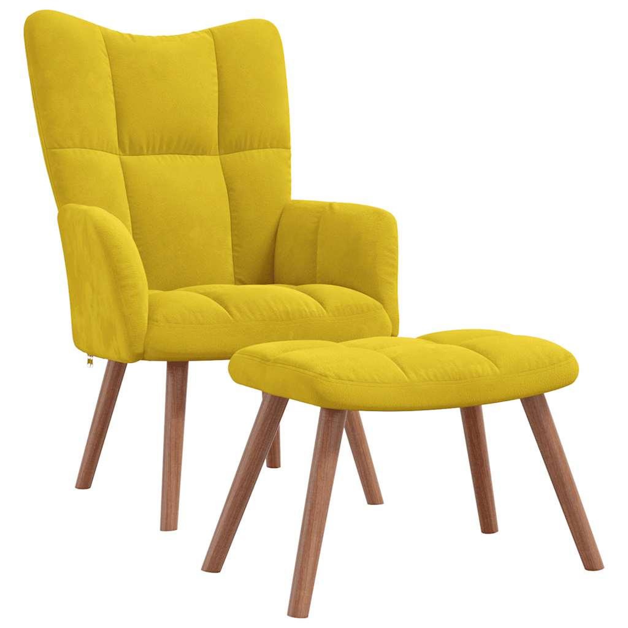 Voir la diapositive 2 : VIDAXL Chaise de relaxation avec repose-pied Jaune moutarde Velours