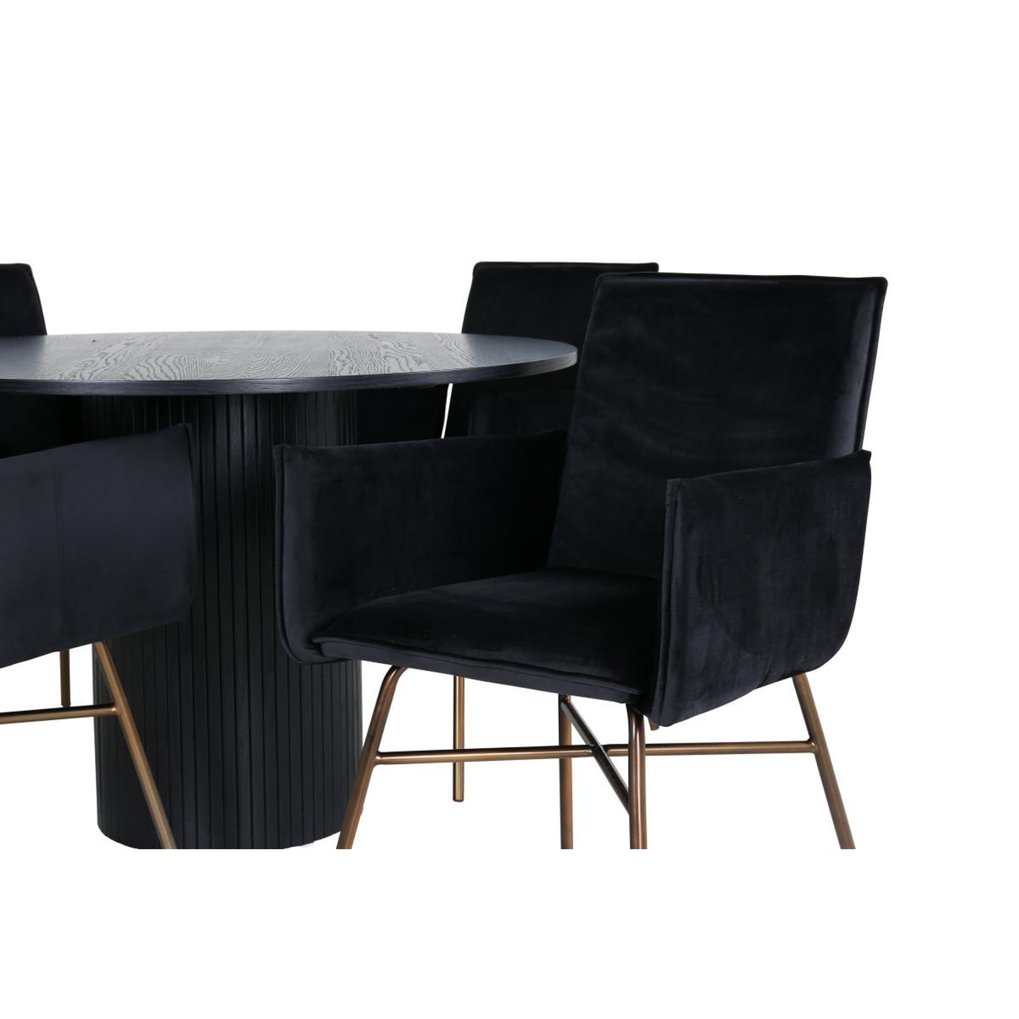 Voir la diapositive 4 : Paris Prix Ensemble table à manger & 4 chaises  bianca & petra  110cm noir