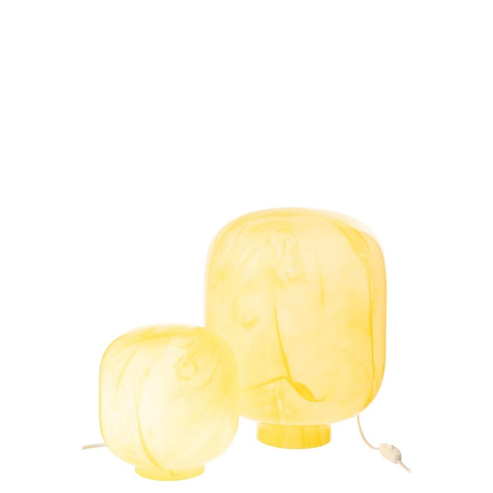 Voir la diapositive 2 : J-LINE Lampe à poser en verre  bola  21cm jaune