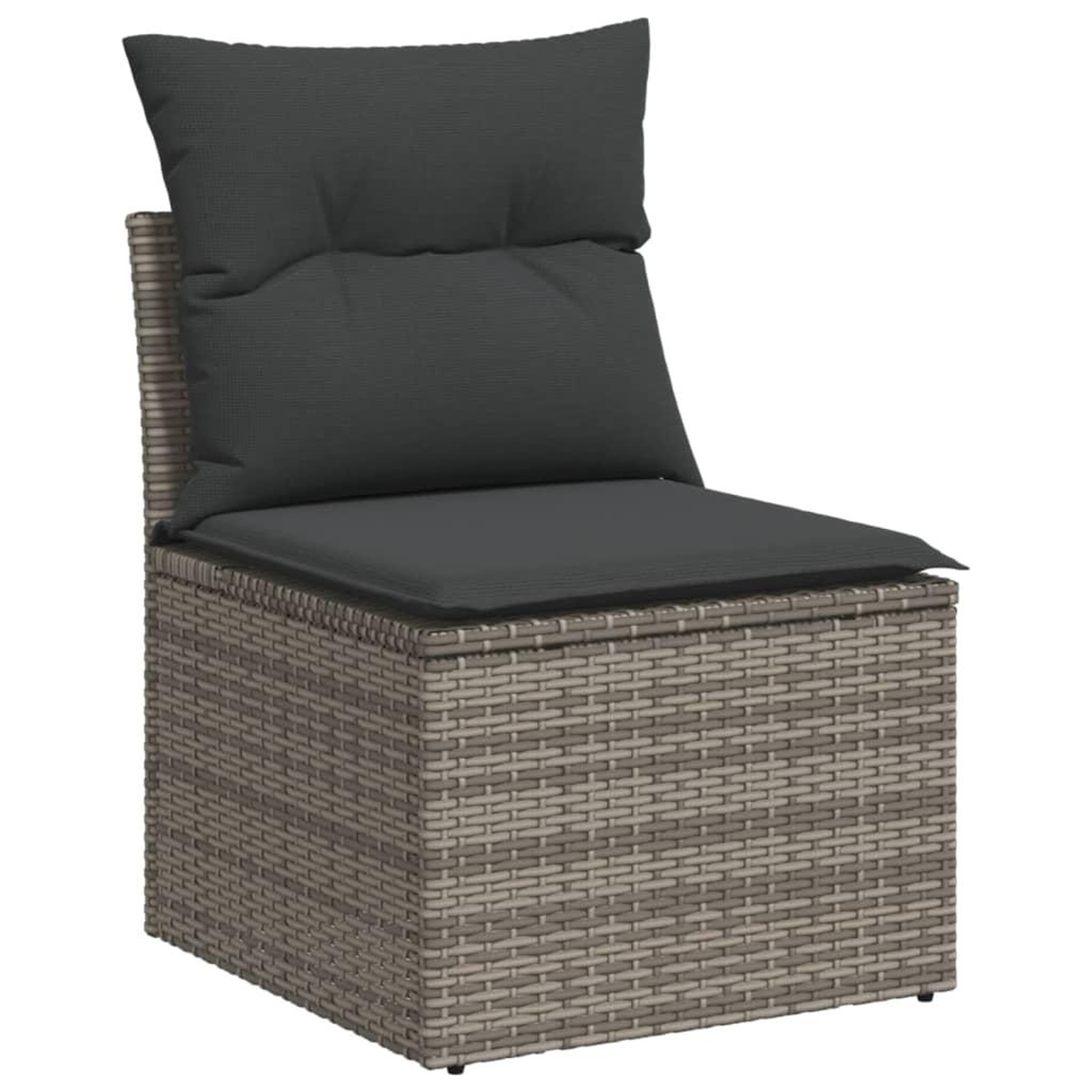 Voir la diapositive 4 : VIDAXL Salon de jardin avec coussins 13 pcs gris resine tressee