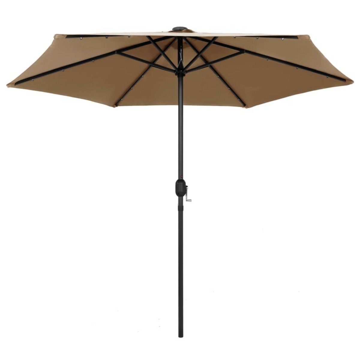VIDAXL Parasol de jardin avec lumieres LED et mat en aluminium taupe