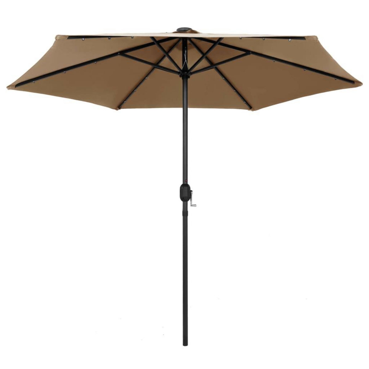VIDAXL Parasol de jardin avec lumieres LED et mat en aluminium taupe