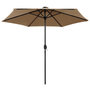 Voir la diapositive 2 : VIDAXL Parasol de jardin avec lumieres LED et mat en aluminium taupe
