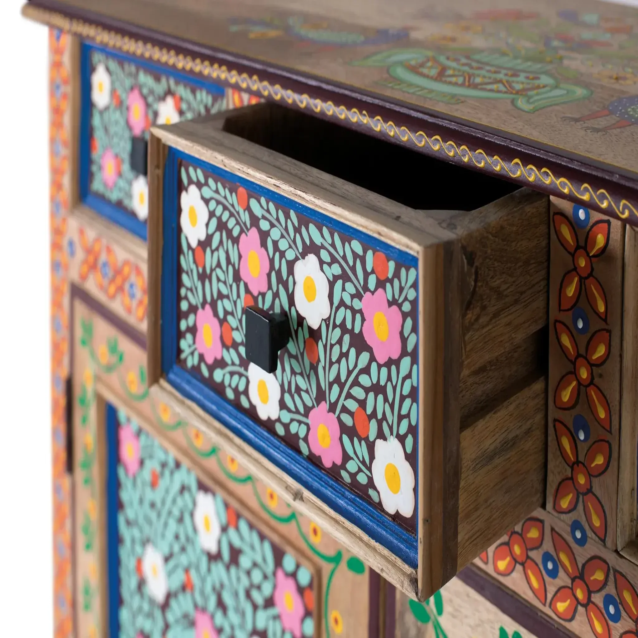 Voir la diapositive 4 : GINER Y COLOMER SL Commode en bois de manguier 90 cm style artisanal ethnique