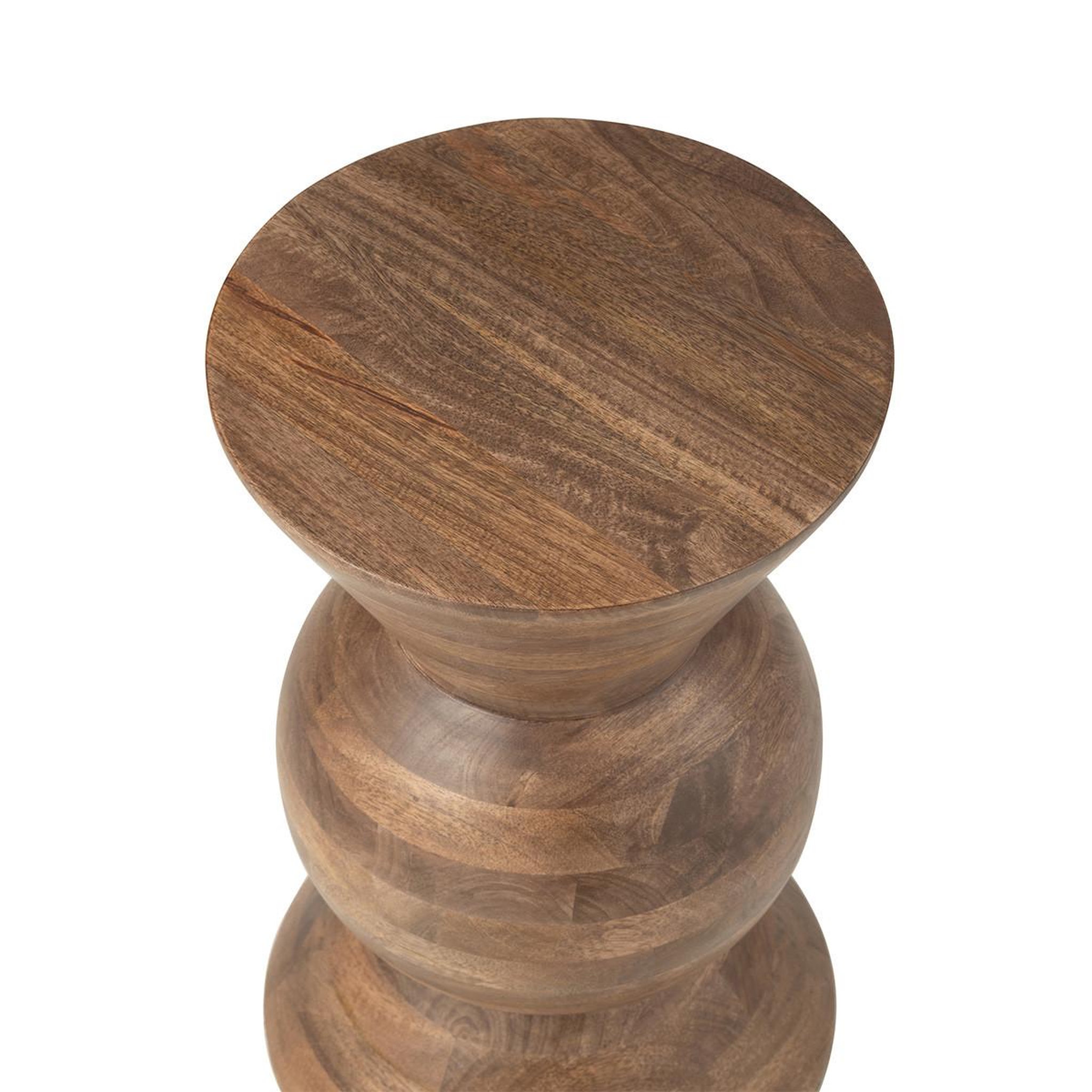 Voir la diapositive 2 : J-LINE Table d'appoint en bois  candy  50cm marron
