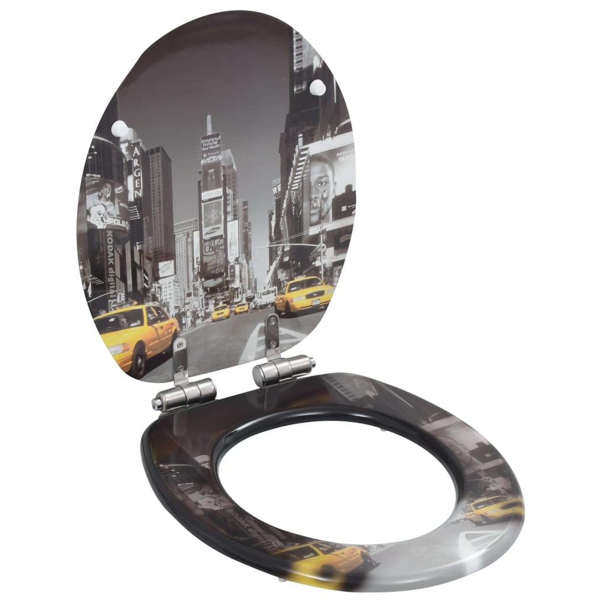 Voir la diapositive 2 : VIDAXL lot de 2 Siege WC MDF Couvercle a fermeture en douceur New York