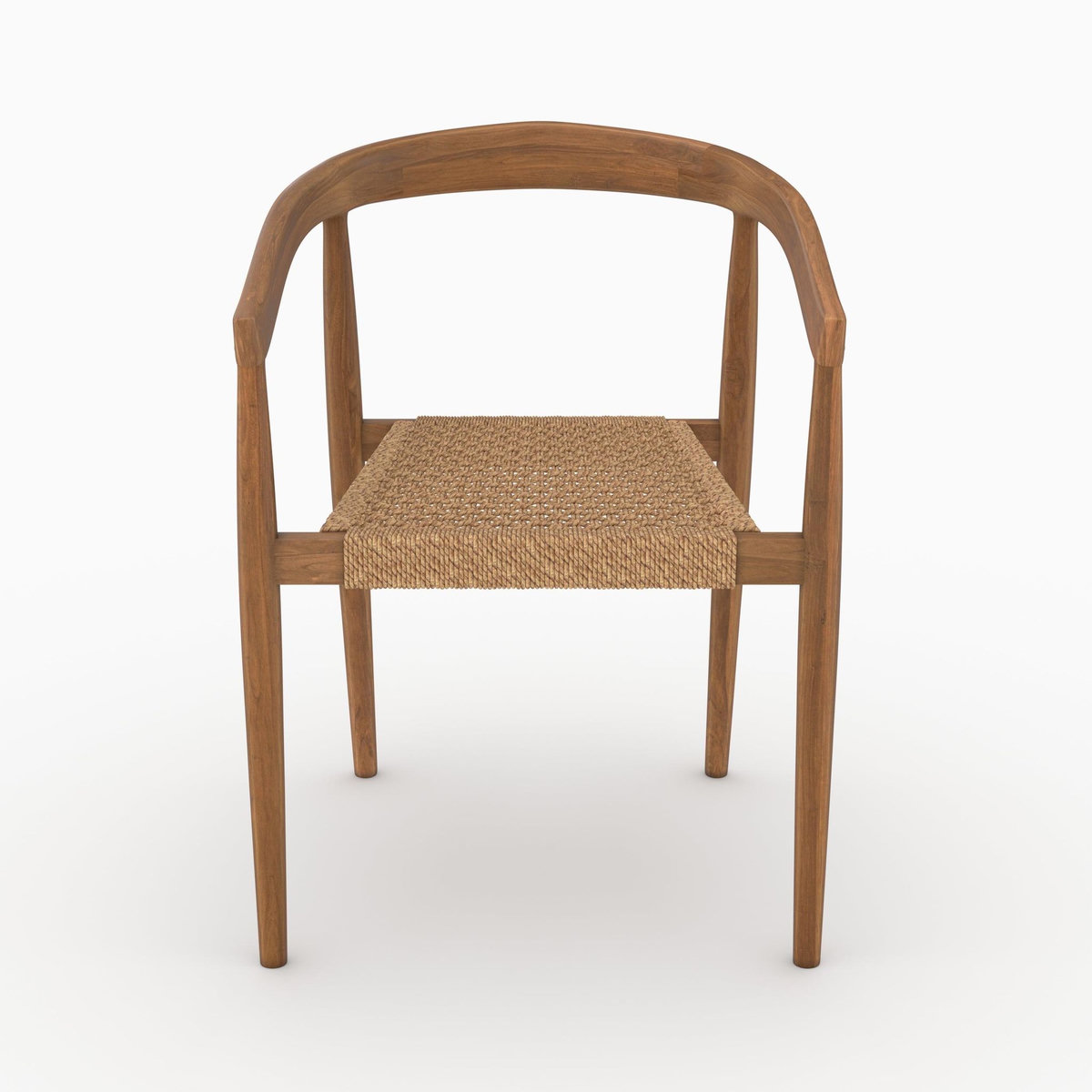 Rendez vous déco Lot de 2 chaises en bois de teck vernis et tissage synthétique-Bali