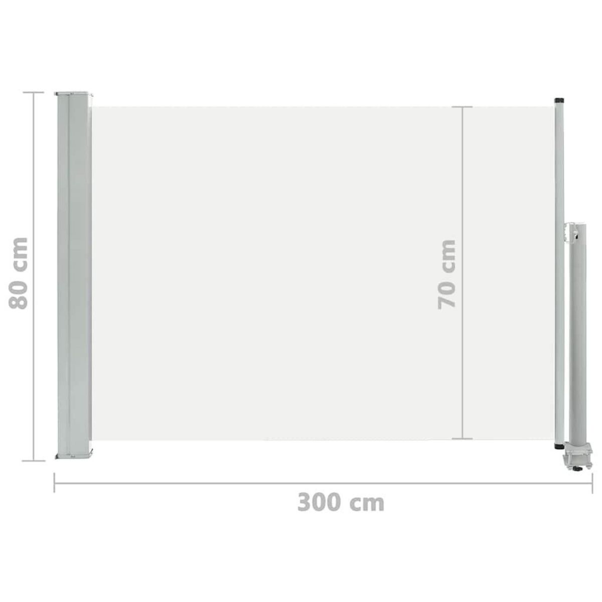 VIDAXL Auvent lateral retractable de patio 80x300 cm Creme