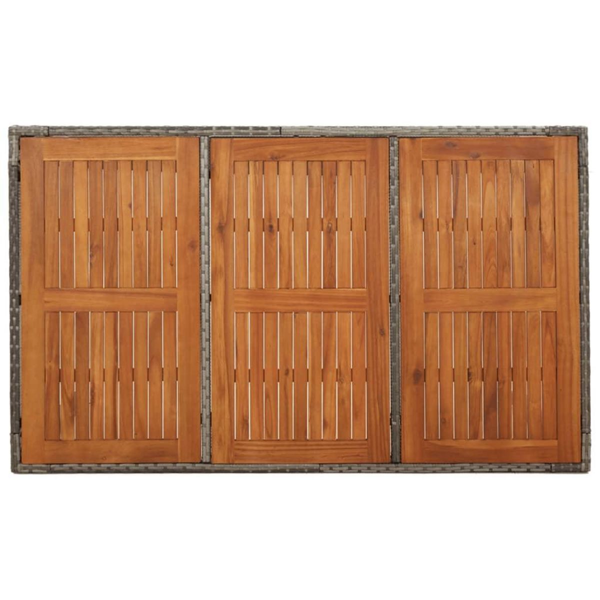 VIDAXL Table de jardin dessus en bois Gris 150x90x75 cm Resine tressee