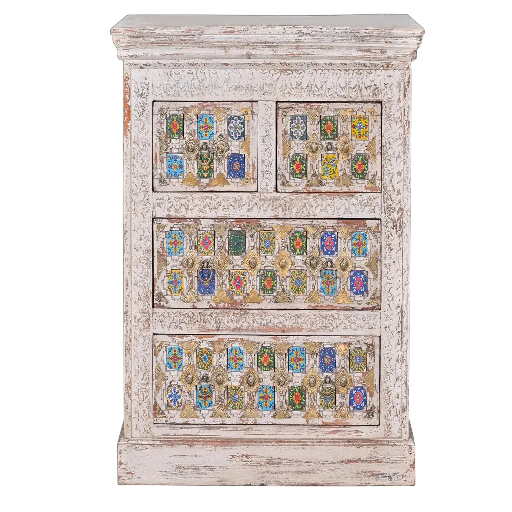 GINER Y COLOMER SL Commode en bois de manguier 90 cm style méditerranéen moderne