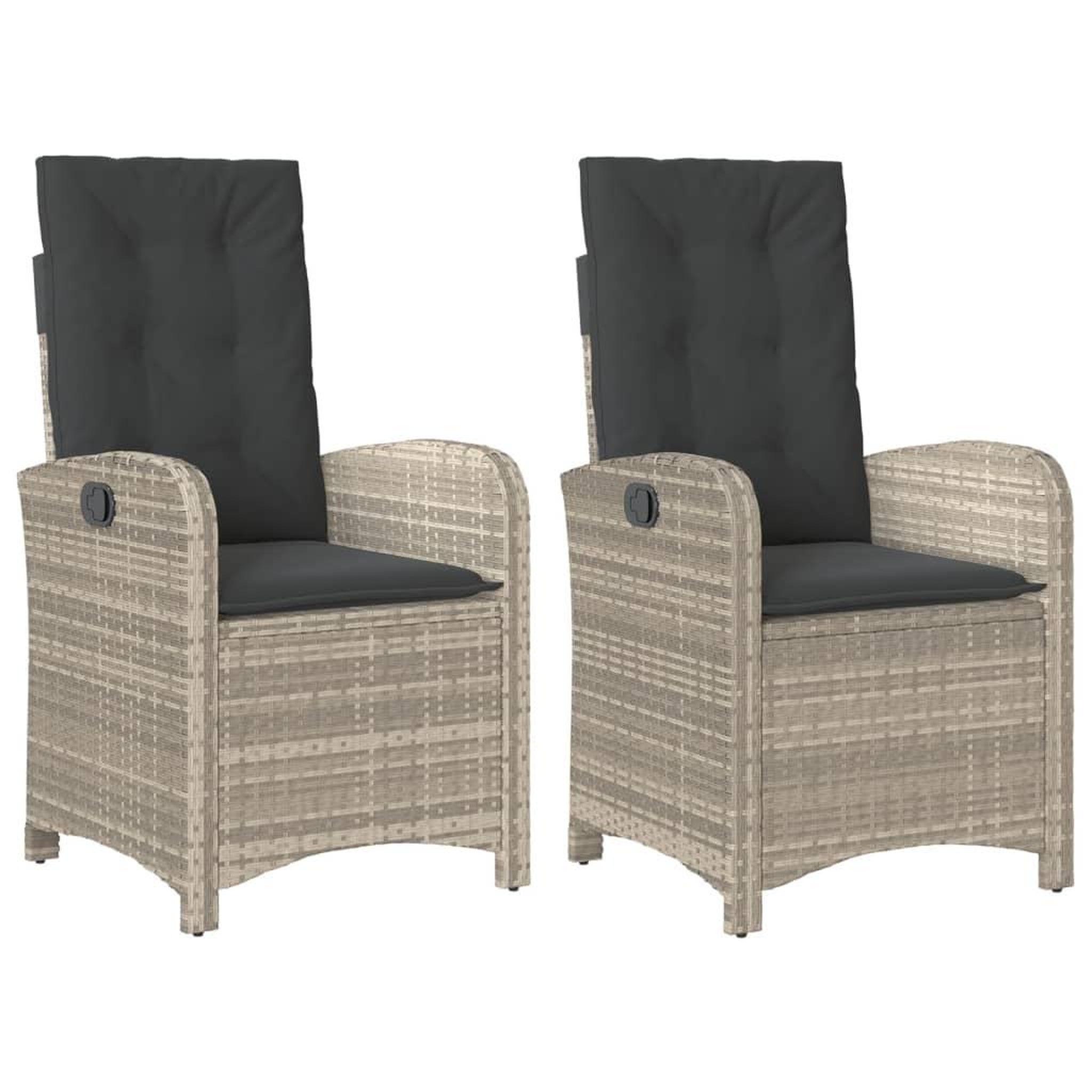 Voir la diapositive 2 : VIDAXL Chaises inclinables jardin lot de 2 et coussins resine tressee