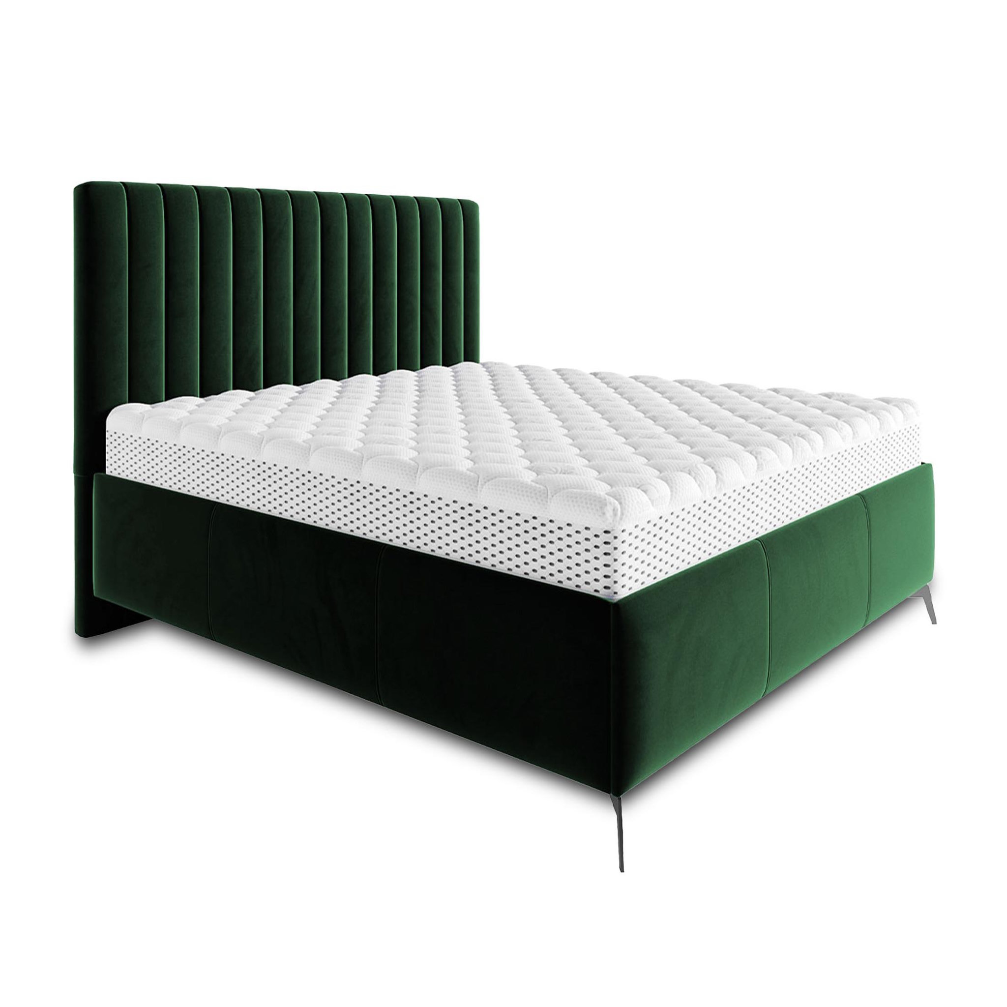 Voir la diapositive 3 : BEST MOBILIER Mendoza - lit coffre - 160x200 - sommier inclus - en velours