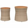 Voir la diapositive 4 : VIDAXL Tables d'appoint de jardin 2pcs dessus en bois beige poly rotin