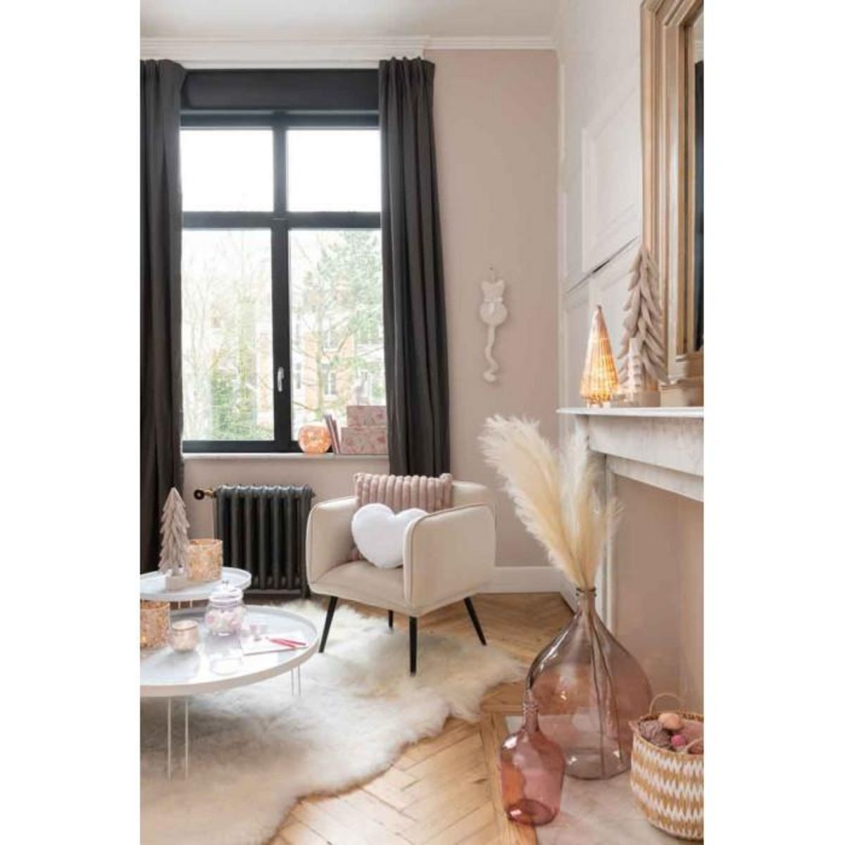 Paris Prix Vase Design en Verre  Bouteille Déco  30cm Rose