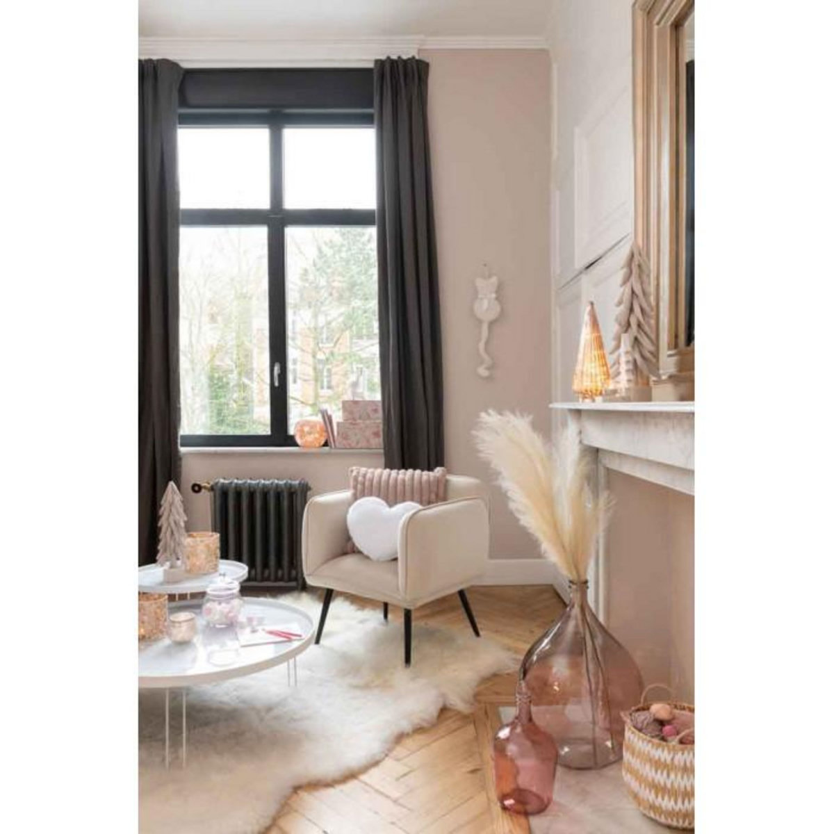 Paris Prix Vase Design en Verre  Bouteille Déco  30cm Rose