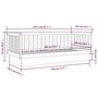 Voir la diapositive 6 : VIDAXL Lit de jour sans matelas gris 100x200 cm bois de pin massif