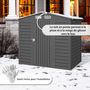 Voir la diapositive 6 : OUTSUNNY Abri de jardin cabanon dim. 190L x 131l x 188H cm porte verrouillable ventilations tôle acier ondulé gris
